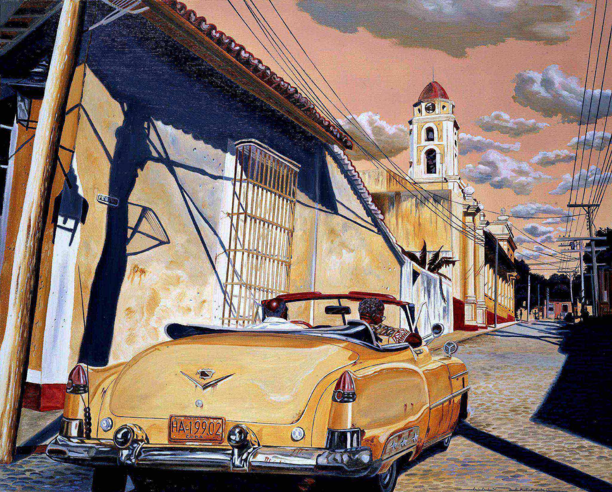 Cuba — paysage de l'île à l'aérographe de Pierre Dabadie