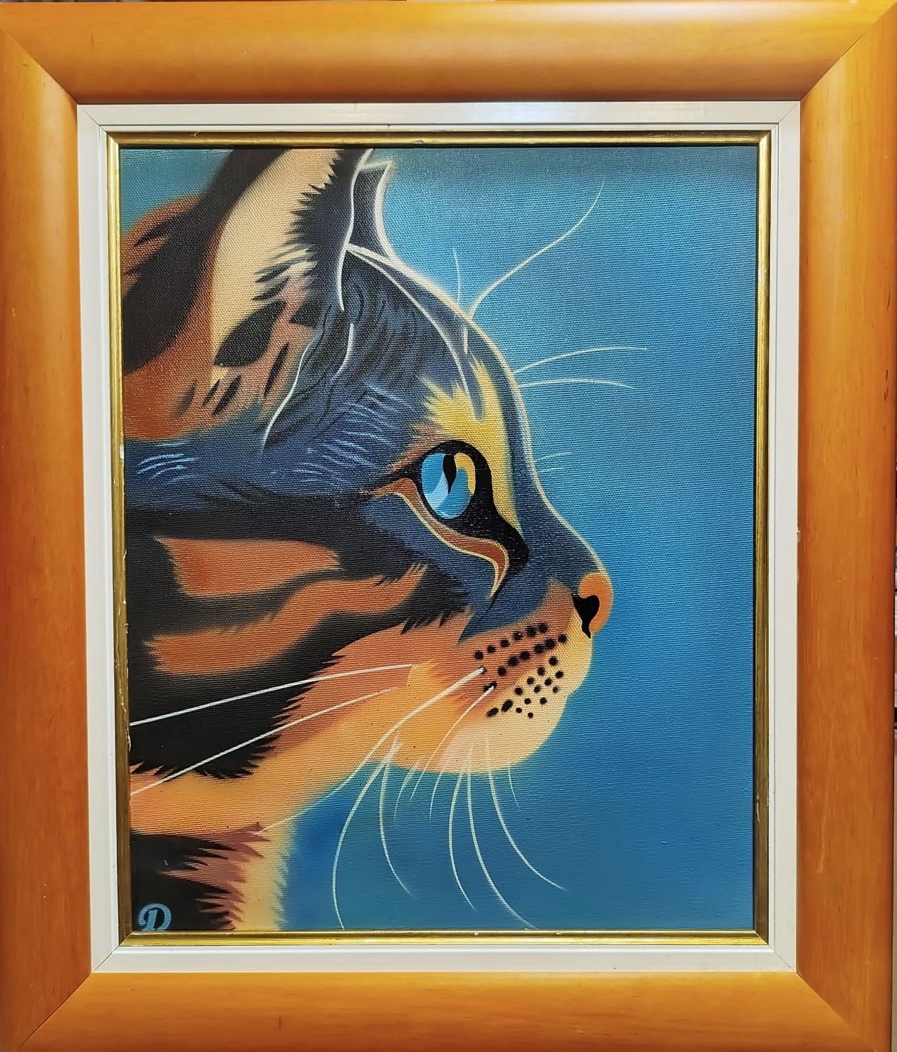 Le Chat — portrait félin hyperréaliste à l'aérographe de Pierre Dabadie