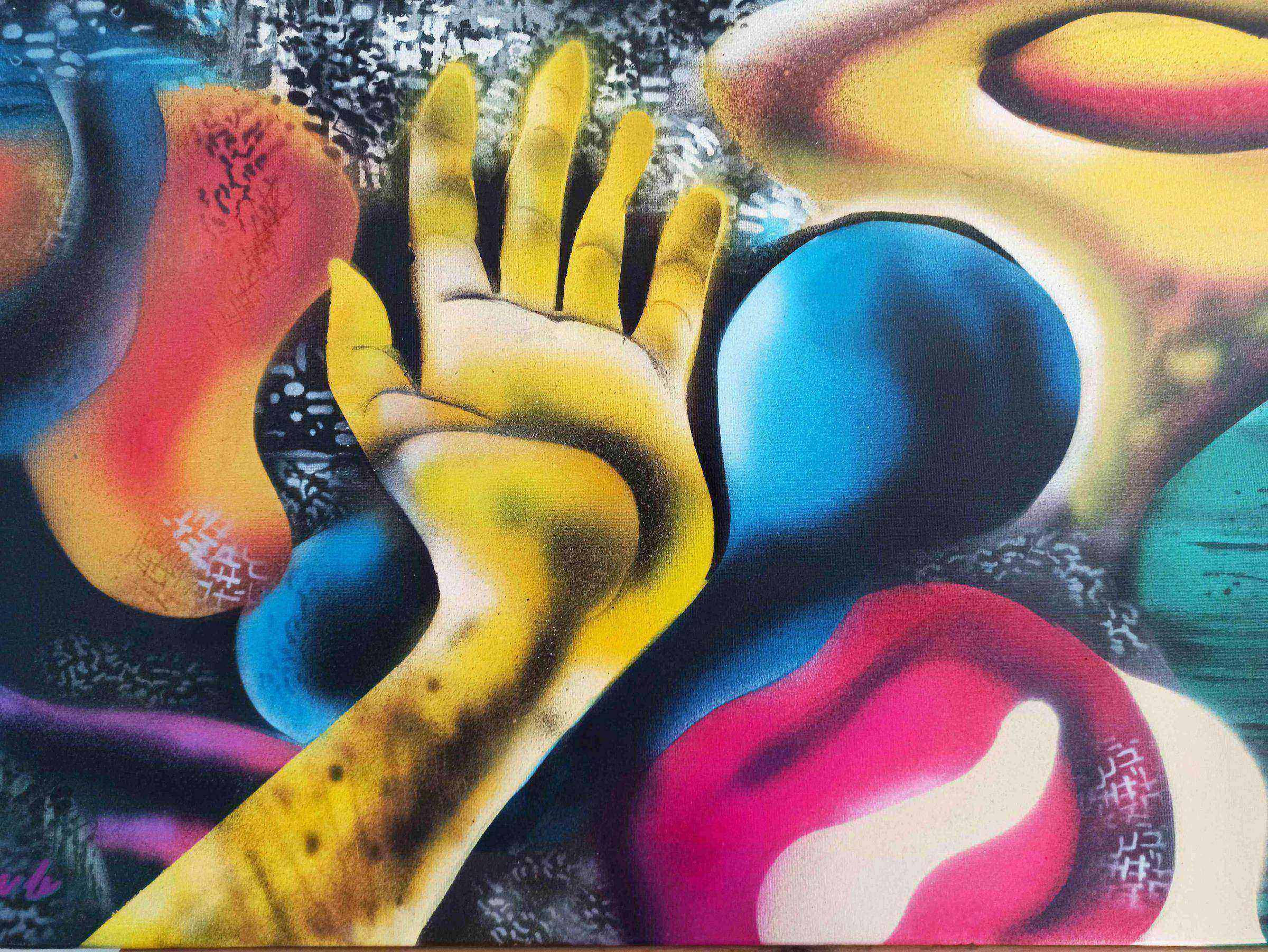 Main d'enfant — acrylique poétique de Pierre Dabadie